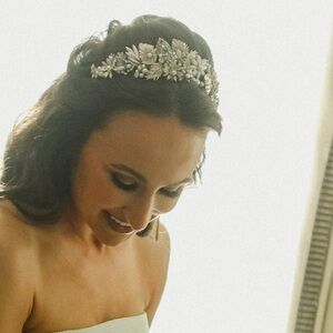 Bel Aire Bridal Statement gold/copper/rhinestone Tiara